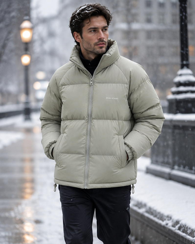 Men's Plus Size Zip Up Padded Puffer Jacket