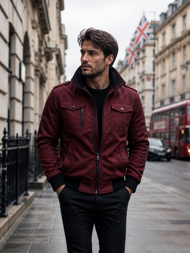 Men's Plus Size Casual Zip Up Lightweight Jacket