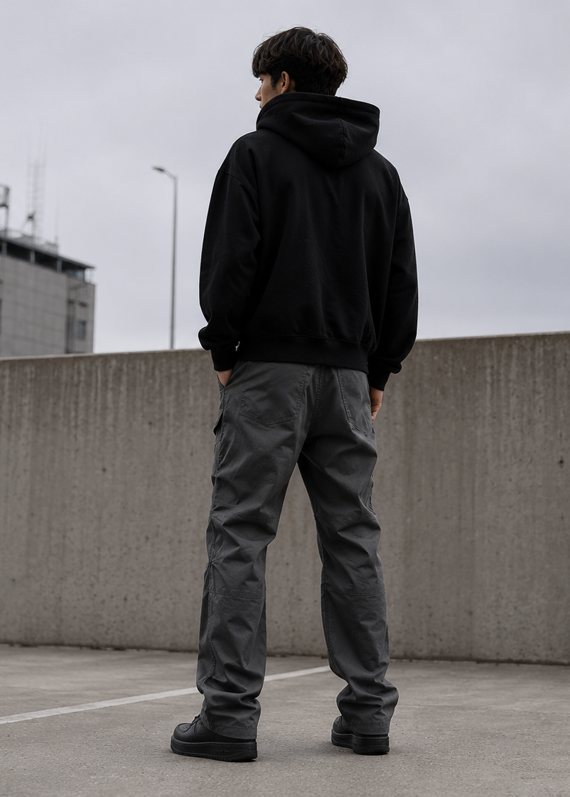 Men's plus size slim fit trousers with pockets