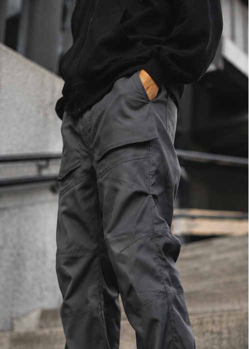 Men's plus size slim fit trousers with pockets